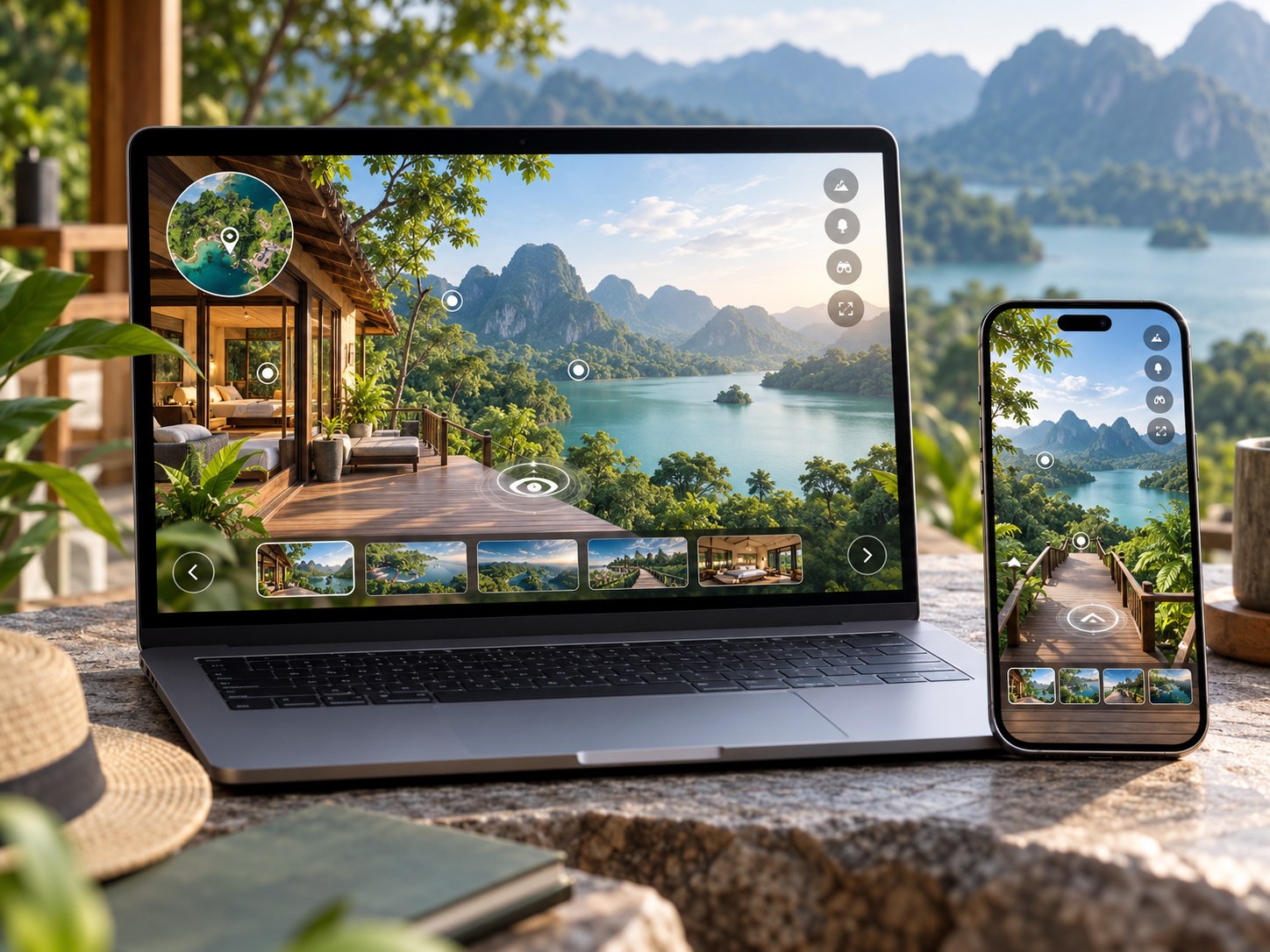 Trải nghiệm VR Tour du lịch 360 độ tương tác mượt mà trên laptop và điện thoại thông minh