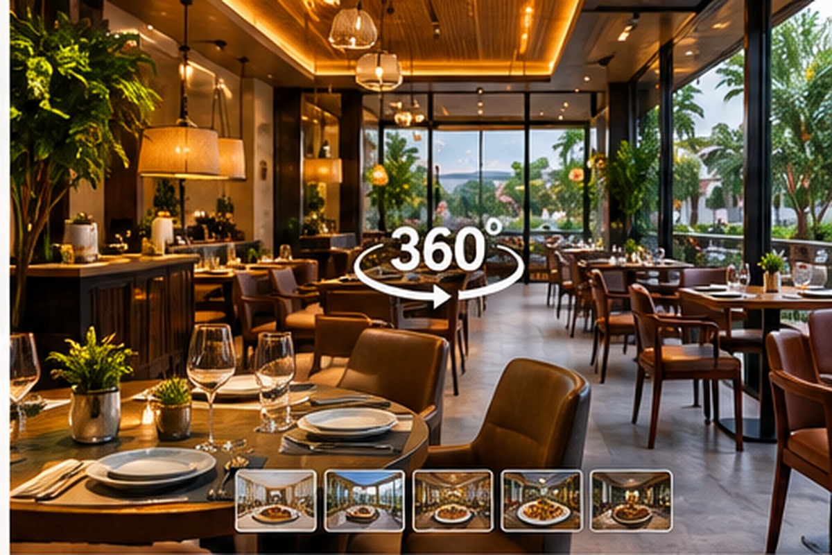 Mô phỏng hotspot tương tác trên VR Tour nhà hàng
