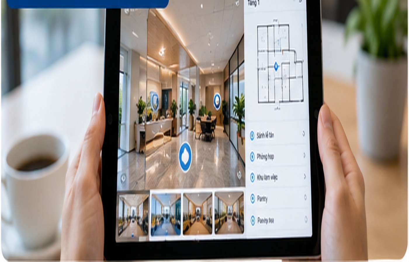 Khách hàng và phụ huynh trải nghiệm Virtual Tour 360 văn phòng và trường học trên máy tính và điện thoại