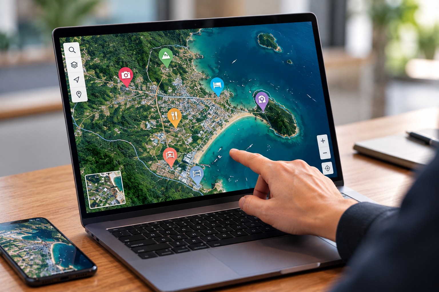 Thiết bị drone hiện đại được lập trình lộ trình bay chụp ảnh toàn cảnh 360 chuẩn xác