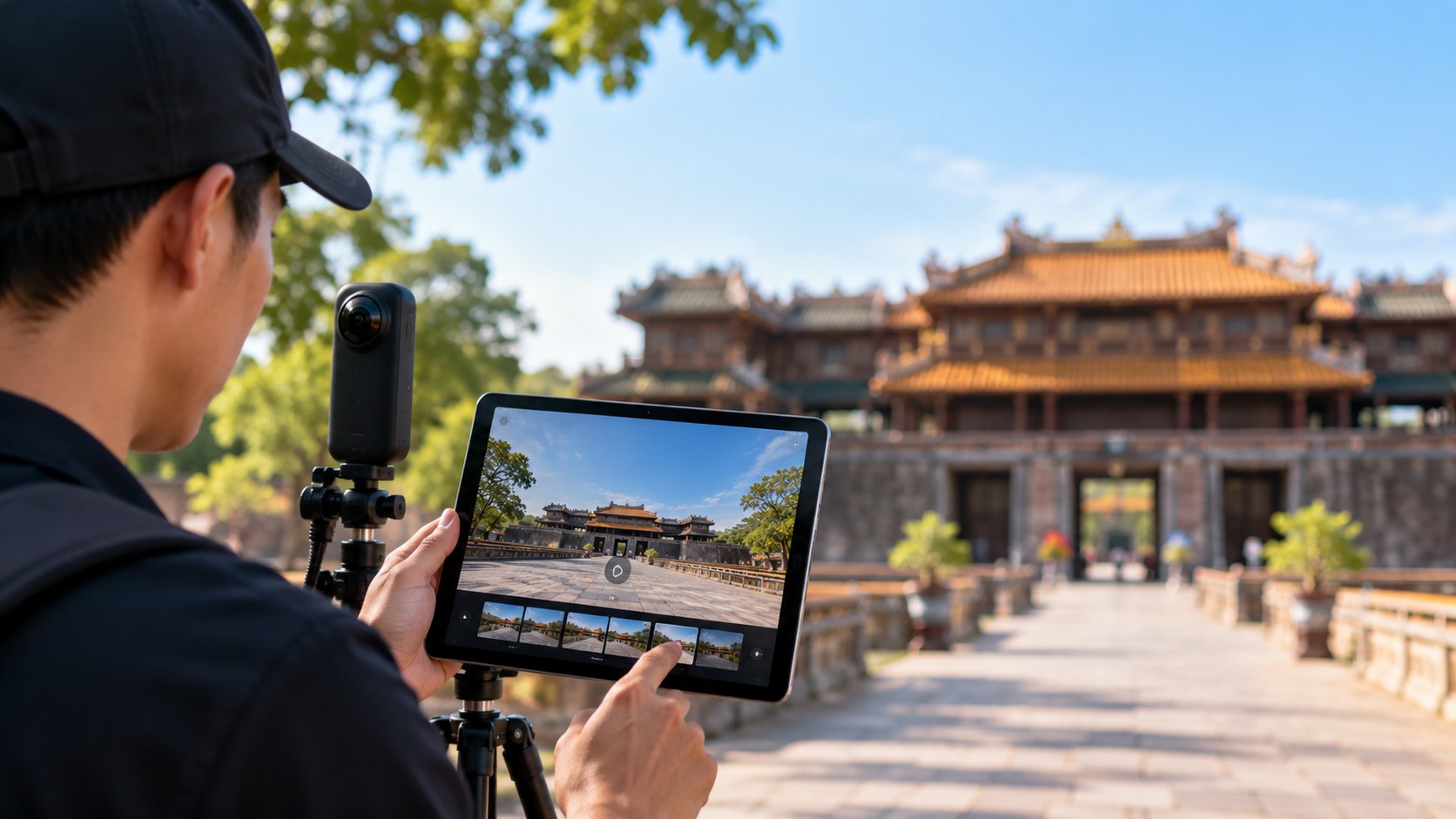 Cảnh quan công viên, bể bơi và đường dạo bộ dự án được tái hiện chân thực 360 độ