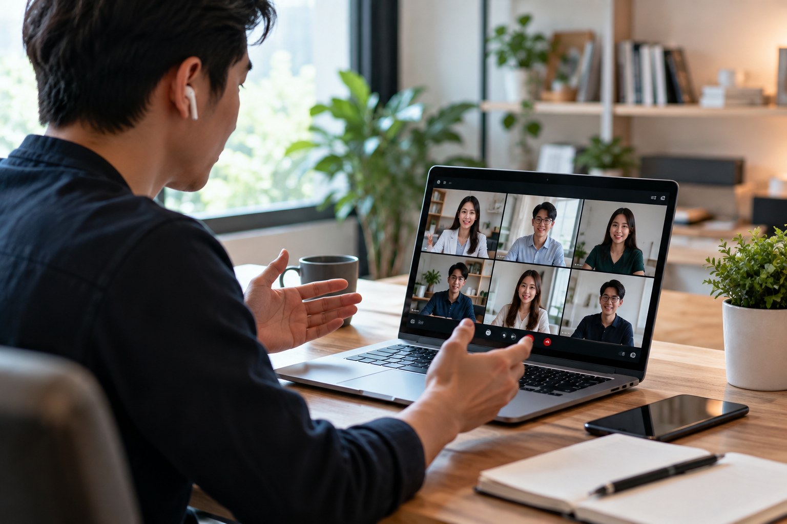 Chuyên viên tư vấn sử dụng tablet giới thiệu sa bàn số đất nền cho khách hàng đầu tư