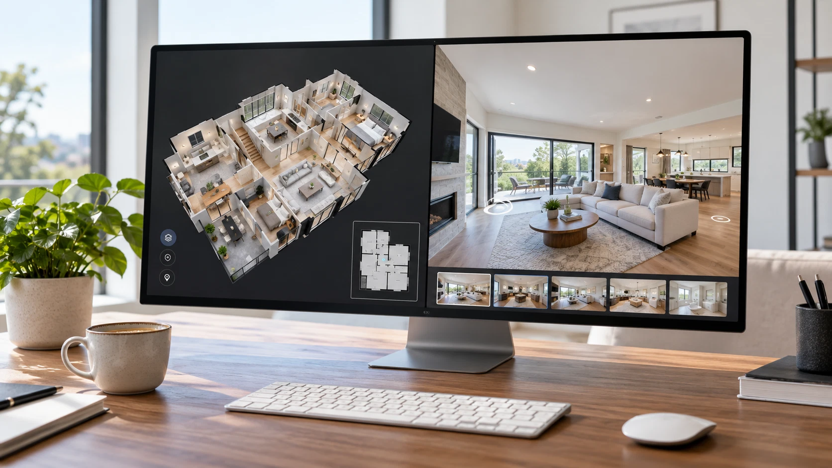 Mô hình 3D cắt lớp Dollhouse view đặc trưng của hệ sinh thái quét không gian Matterport