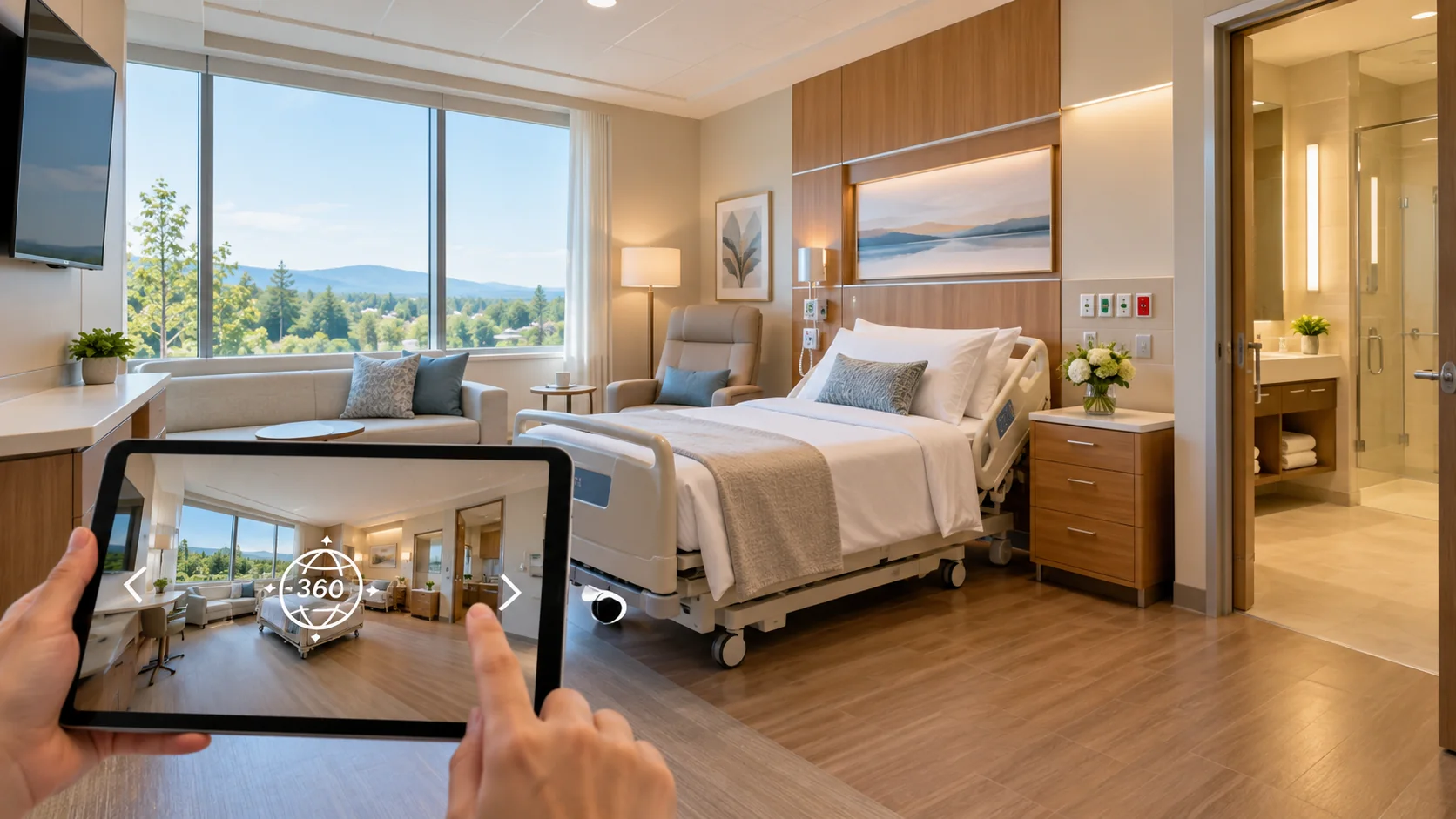Phòng nội trú bệnh viện cao cấp với đầy đủ tiện nghi y tế hiện đại