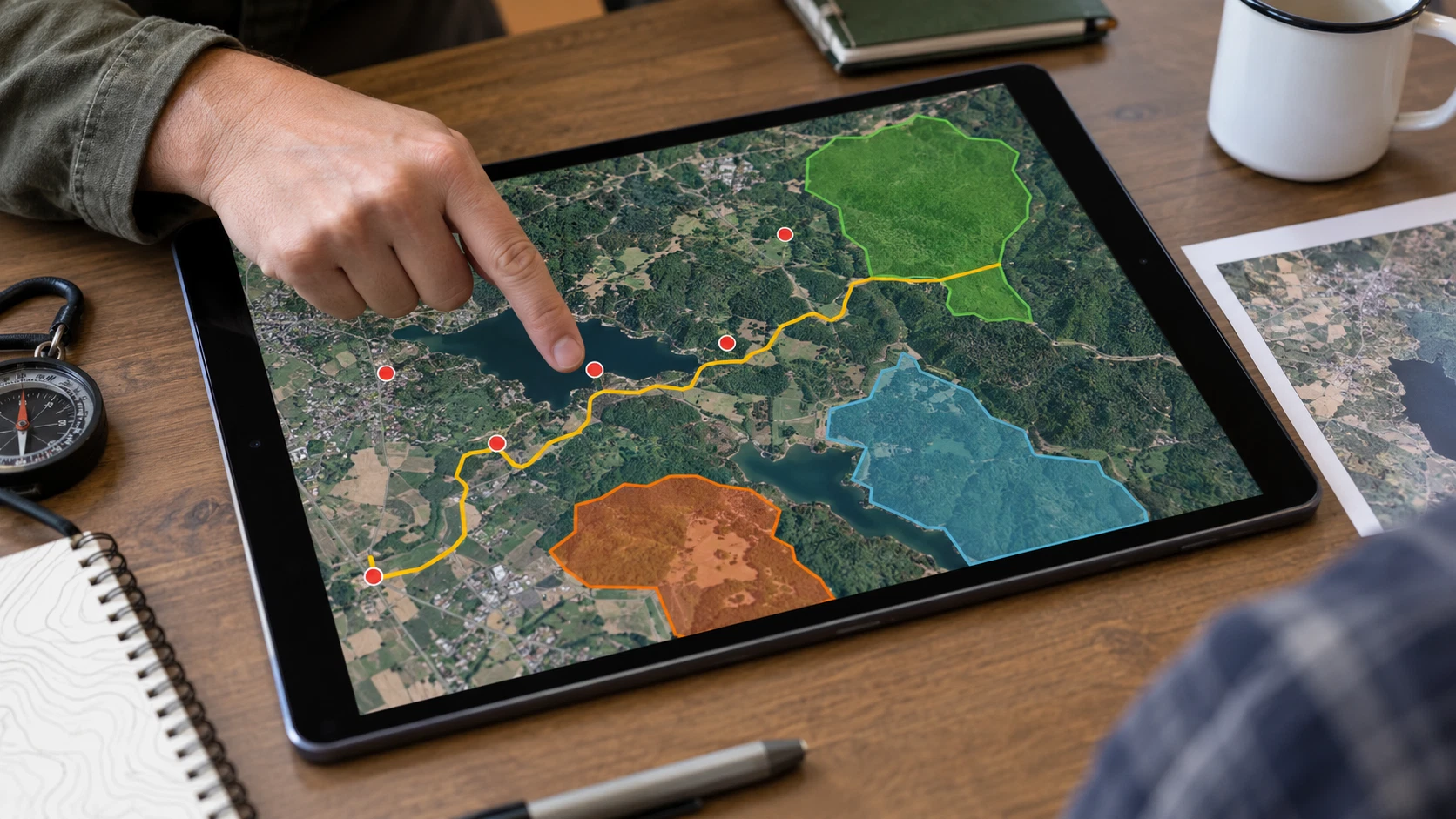 Minh họa cấu trúc 3 dạng hình học dữ liệu không gian cơ bản Point Line Polygon trong GIS