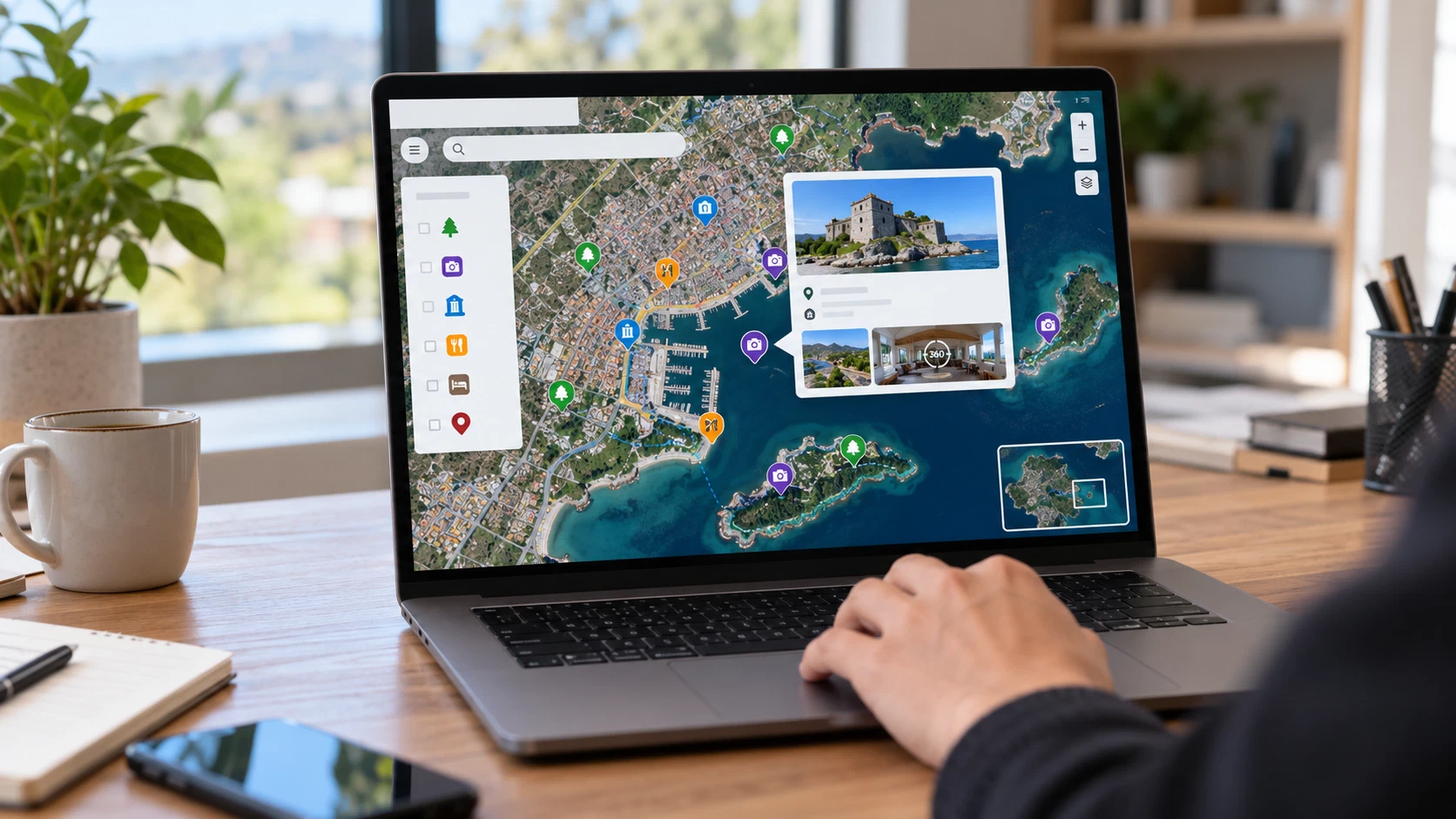 Giao diện WebGIS chạy trên trình duyệt web máy tính và điện thoại thông minh
